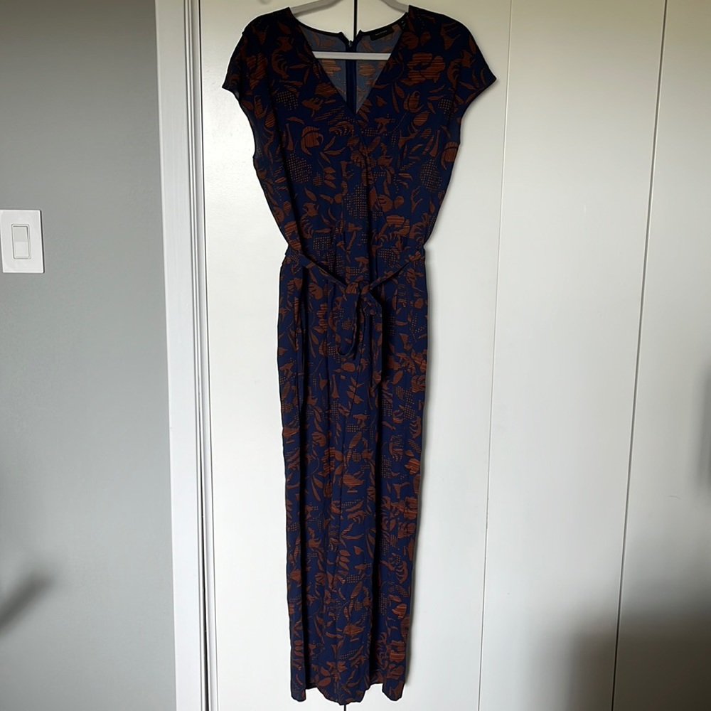 Halogen navy/tan jumpsuit